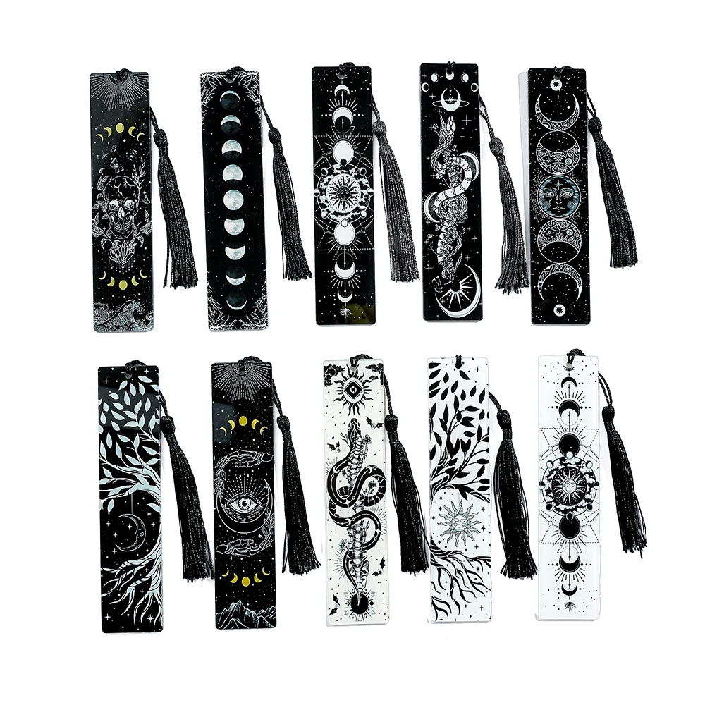 1 sztuk/2 sztuk drzewo życia księżyc Tarot Element wzór akrylowe zakładki artykuły do ​​nauki dla uczniów artykuły papiernicze prezenty Decor prezenty