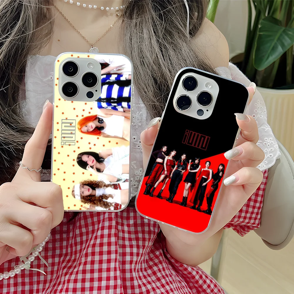 Mobile KPOP Gidle Phone Case for iPhone 16 15 14 13 12 11 X XR XS Pro Max Plus Mini Clear Transparent Cellphone Cover Smartphone