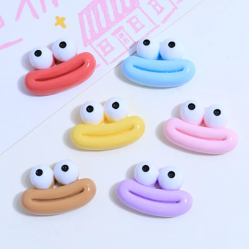 20Pcs Trumpet Cartoon Sausages Mouth Resin DIY Cream Glue  Shoes Hat Icebox Barrette Mobile Phone Case Scrapbook Flat Back Patch