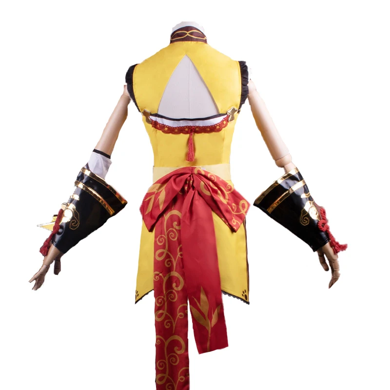 Trò Chơi Genshin Tác Động Cosplay Xiangling Trang Phục Giày Nữ Cô Gái Cao Chia Đầm Sườn Xám Halloween Carnival Đảng Thống Nhất