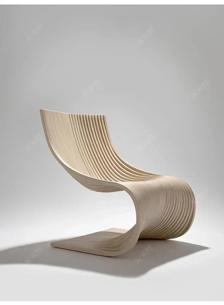 

Art Recliner Balcony Home Leisure Couch Solid Wood Slicing Chair Rest Chair Rocking Chair