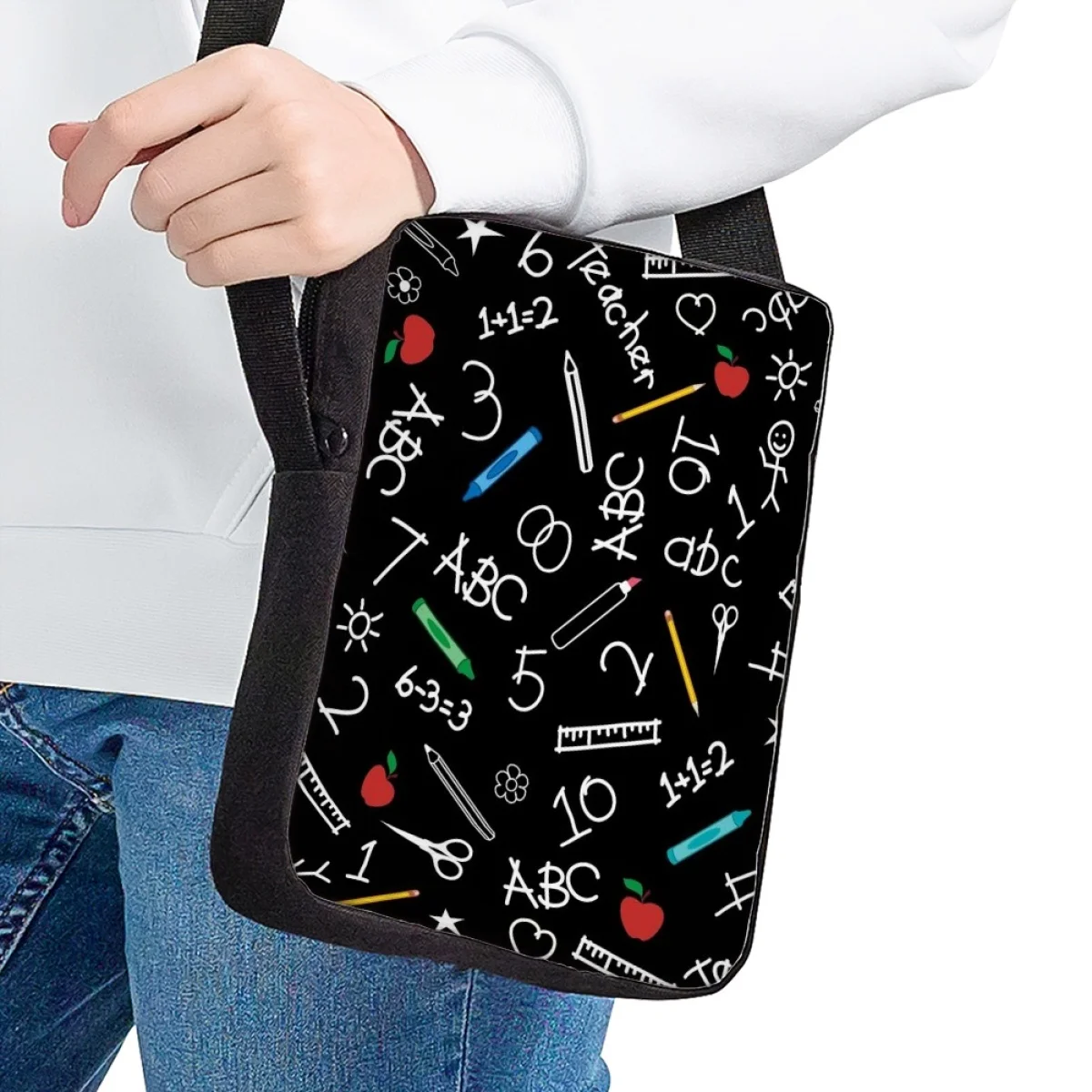 Jackherelook-Bolso de hombro con estampado de fórmula de matemáticas para niños, bandolera de hombro de viaje de ocio, bolso de libros de pequeña capacidad, experimento científico, diario