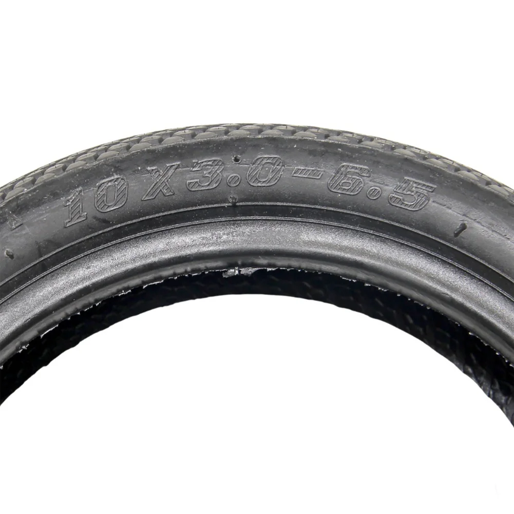 Rubber Vacuum Tire Compatible with Most Scooters 10x3.0-6.5 Dimensions Offering Reliable Traction and Reduction