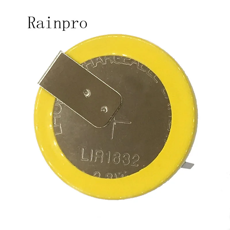 1PCS/LOT  LIR1632 1632  3.6V with soldering foot rechargeable battery  Button Cell Battery lithium battery