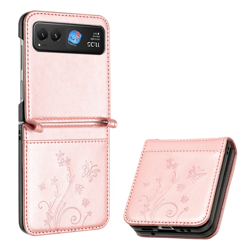 Flip Case For Motorola Razr 60 Ultra 50 40 Razr Ultra 2025 Razr+ 2024 Embossed Butterfly Phone Case Cover