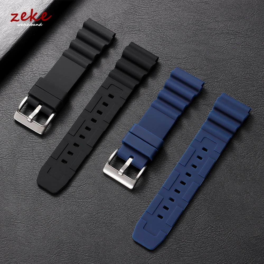 Soft Silicone Rubber Watch Strap 20mm 22mm Men Women Sport Waterproof Breathable Wrist Band Pin Buckle Bracelet for Seiko SKX007 image 3