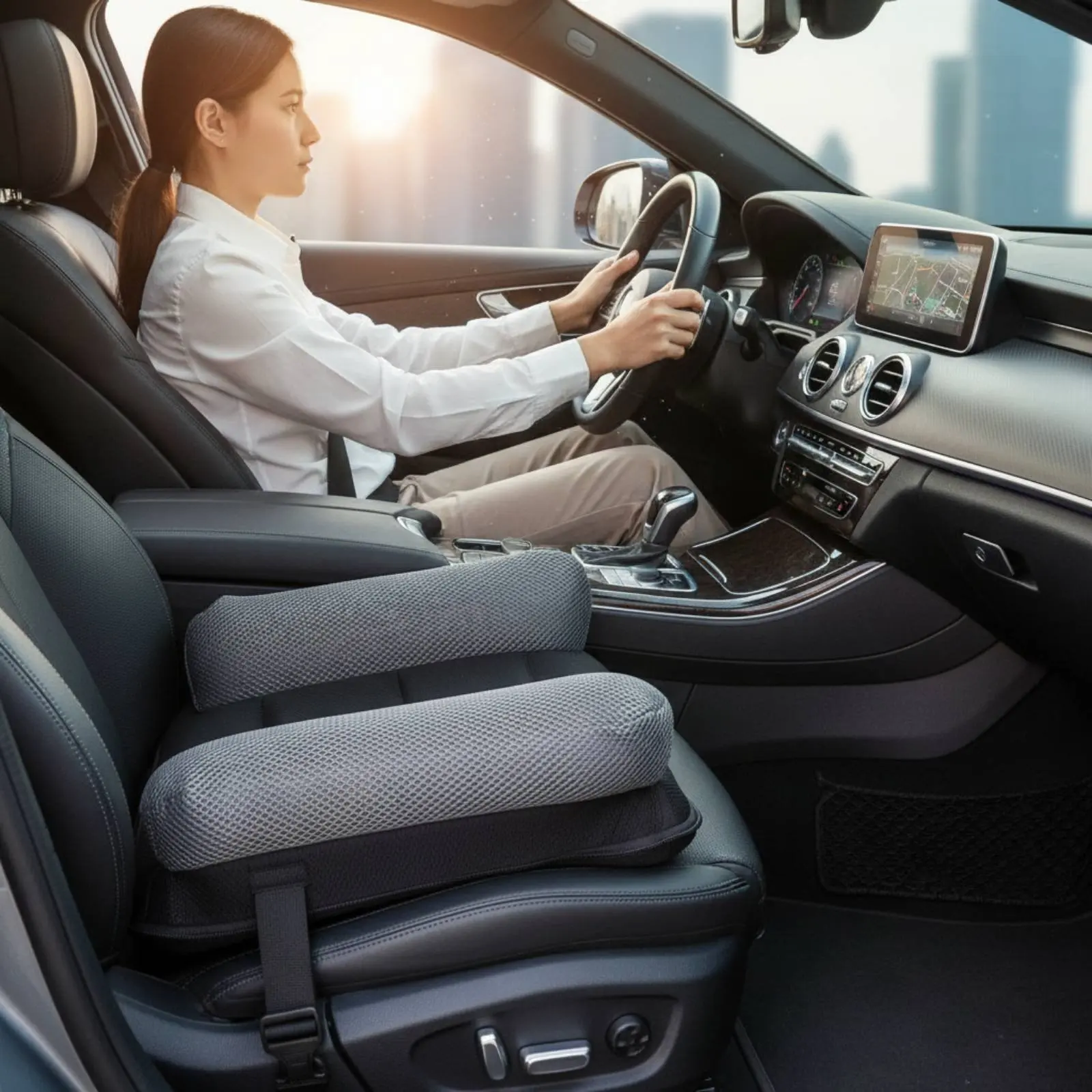 ポータブル高さ調整パッド-高さを高めるインフレータブルブースターシート-インフレータブルシートパッド-長持ちする座り心地の良いアクセサリー-滑り止め