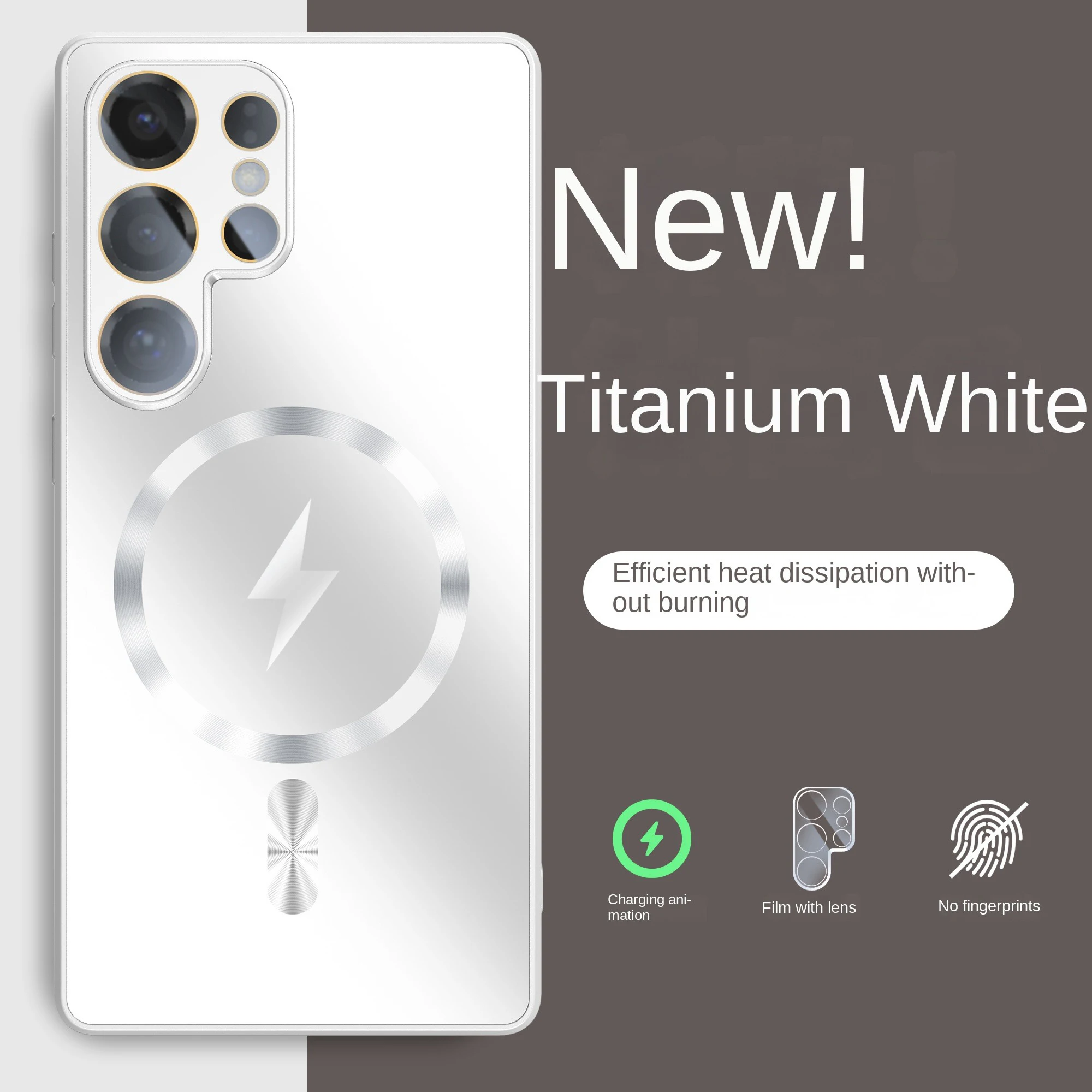 Ultra-thin AG Matte Magnetic For Magsafe Case For Samsung Galaxy S25 S24 S23 Ultra Plus Glass Lens Protector Shockproof Cover - náhled 2