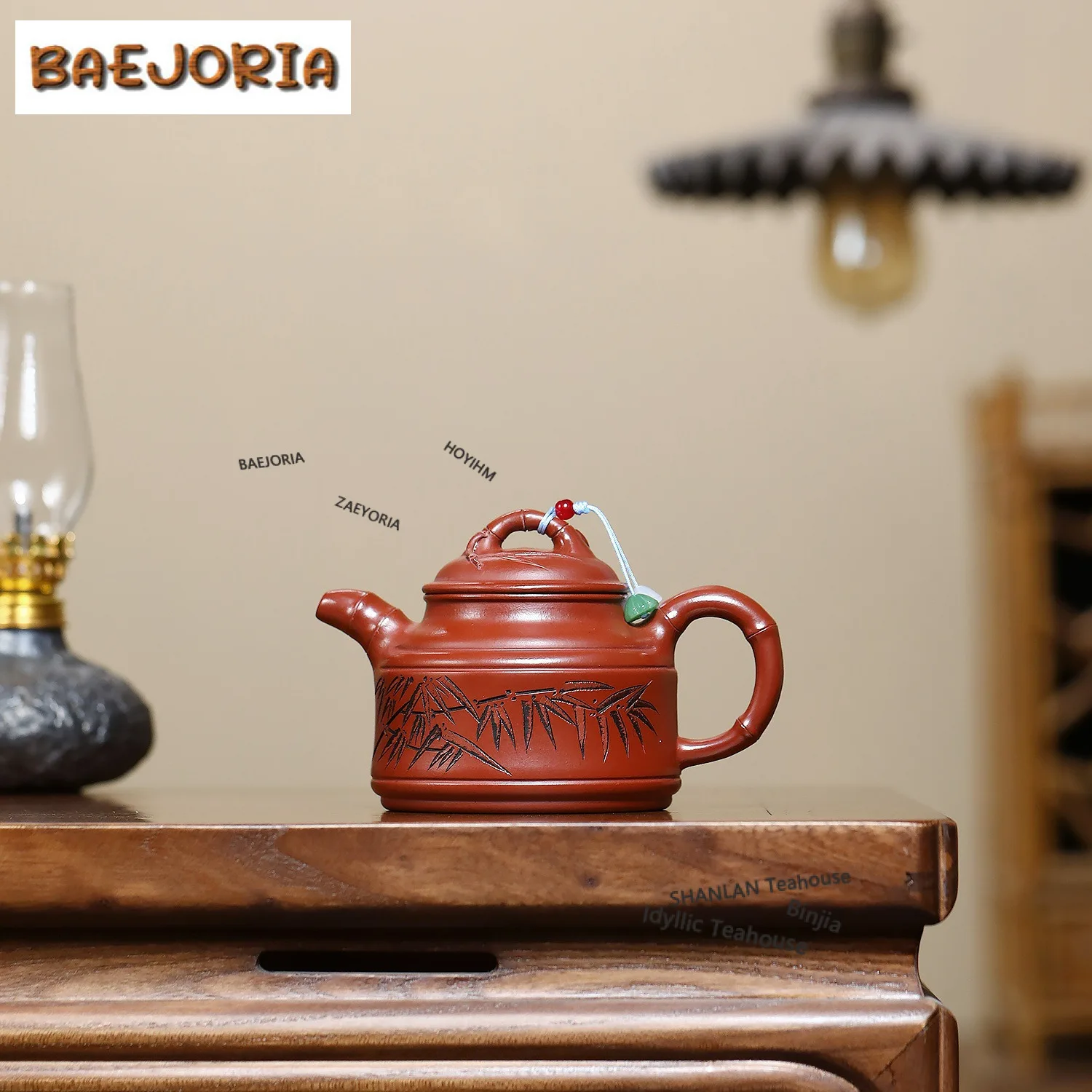 

280ml Vintage Yixing Purple Clay Teapots Handmade Bamboo Tripod Pot Raw Ore Dahongpao Mud Kettle Chinese Zisha Tea Set Craft