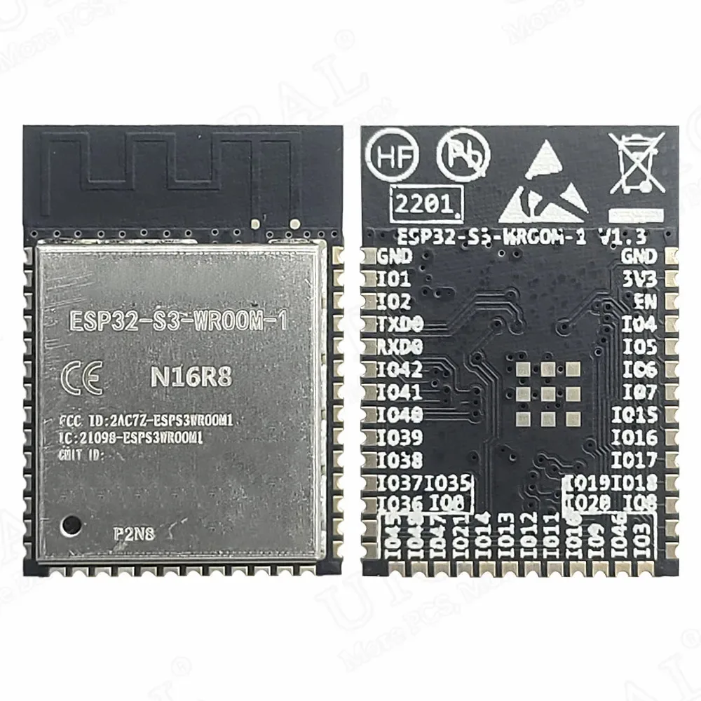 ESP32-S3-WROOM-1 ESP32 S3 N16R8 2.4G Wifi BT Module 32-Bit Dual-Core Low Power 8MB PSRAM 16MB Flash