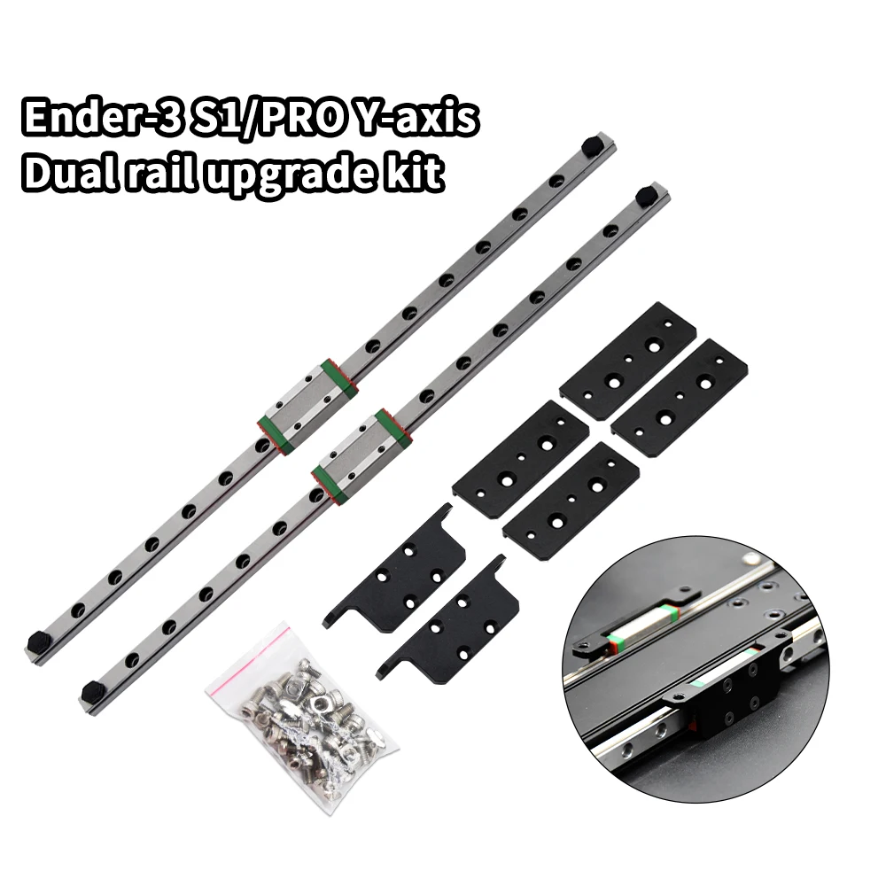 

Ender-3 S1/Ender 3 S1 Pro Upgrade Y-axis Dual Rail kit 315mm Length MGN9H Linear Guide Kit With Bracket 3D Printer Parts