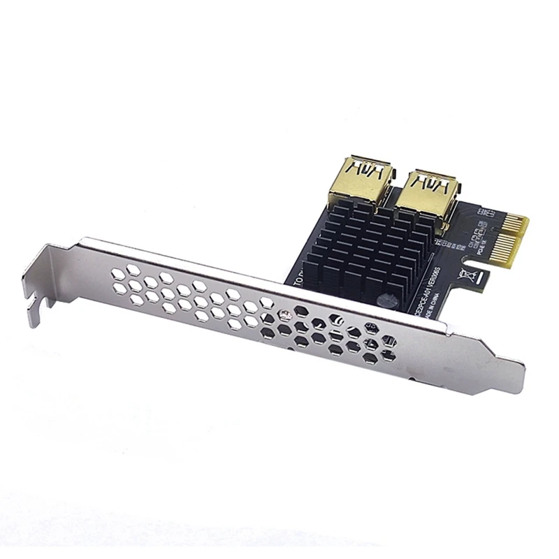 Tarjeta elevadora Top-PCI-E PCIE 1 a 2 USB 3,0 multiplicador Hub Riser para tarjeta de vídeo Riser PCI Express X1 para minería de Bitcoin