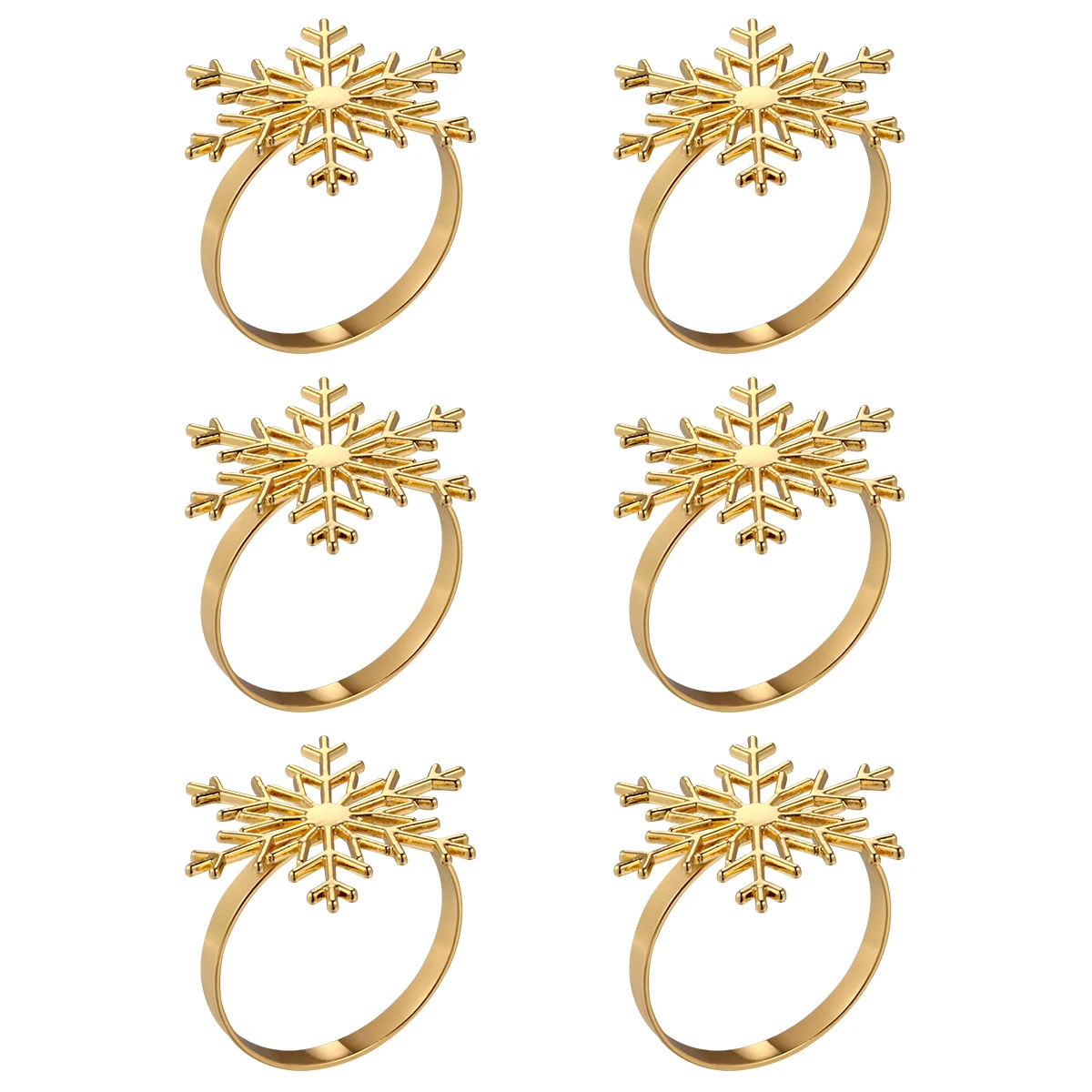 

6Pcs Christmas Napkin Buckles Snowflake Shape Resistant Tissue Clips Festive Dinner Decorations