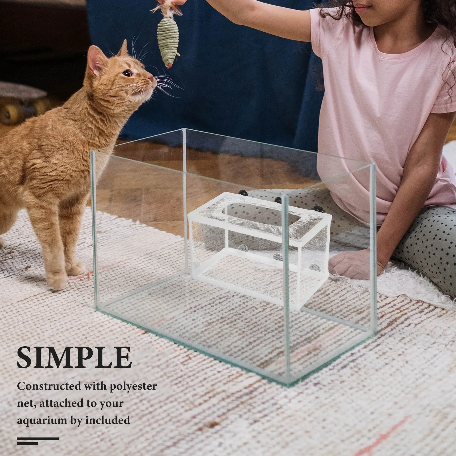 

Fish Breeder Net Large Polyester Hatchery Incubator Aquarium Suction Cup Fish Box Protect Newborn Fry Survival