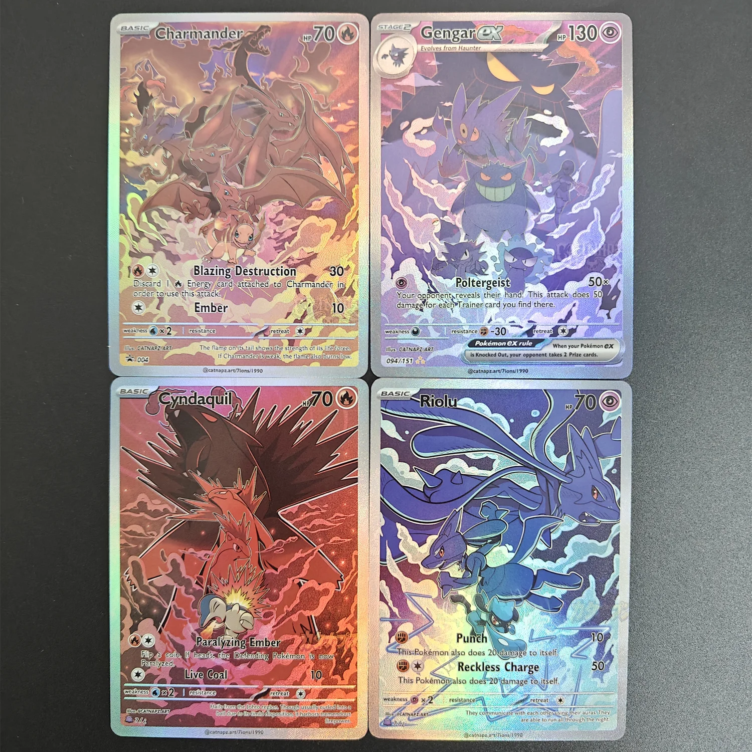 Коллекционные карты для самостоятельной сборки: Покемон Генгар, Чармандер, Синдахил, Риолу EX (английская версия TCG)