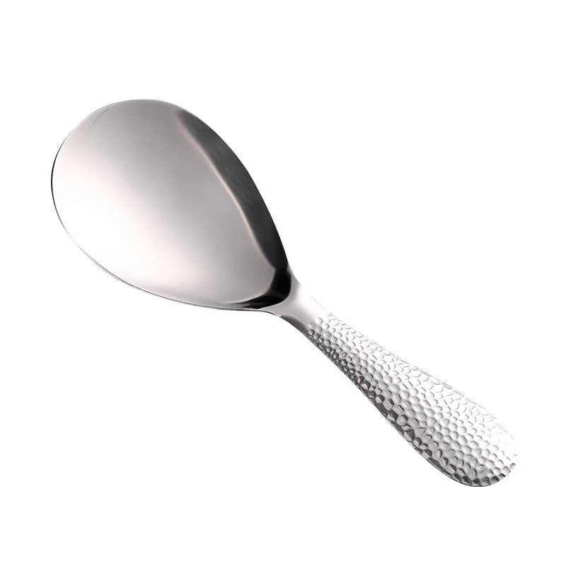 Stainless Steel Hammer Patterned Rice Spoon Cafeteria Restaurant Self-Service Rice Shovel Household Rice Spoon