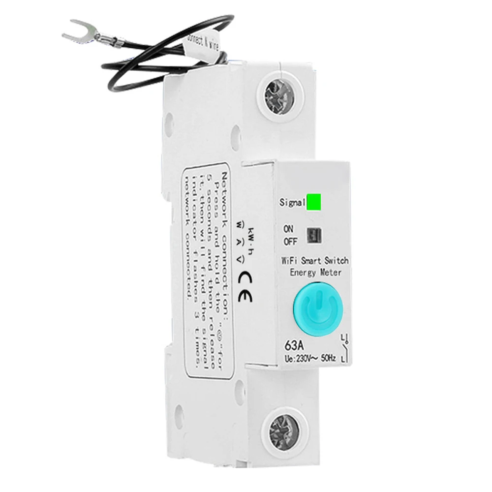 

Ewelink 63A Single Phase WIFI Smart Energy Meter Kwh Metering Monitoring Smart Timer Switch Voice Control Relay for Smart Home