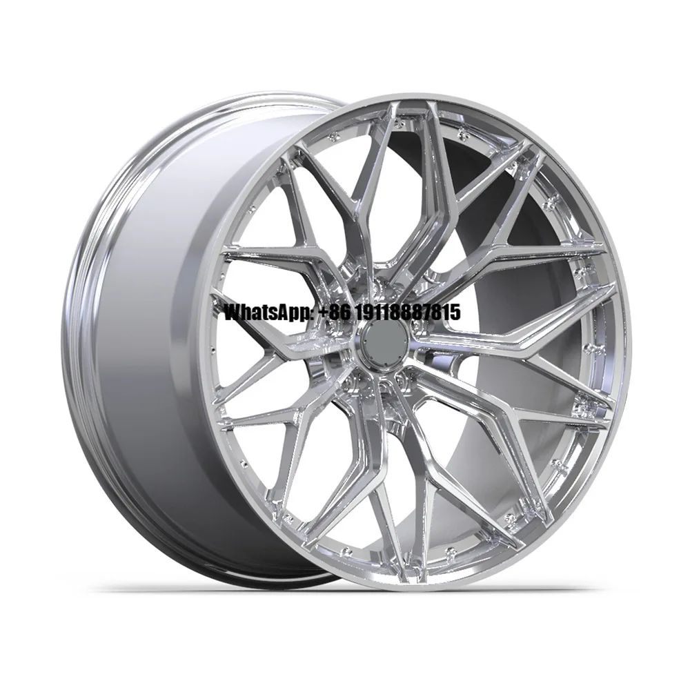New Aluminum Alloy Forged Wheel Hub 8J Chrome Finish Multi Spoke Retrofit/Upgrade 19 Inch Car Wheels Alloy Passenger Car Wheels