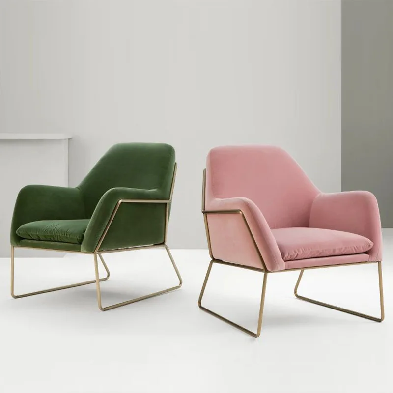 الشمال بسيط أريكة قطيفة كرسي مخصص الحديد المطاوع لغرفة المعيشة مقهى الحليب الشاي متجر مكتب الاستقبال الترفيه المشروع #5