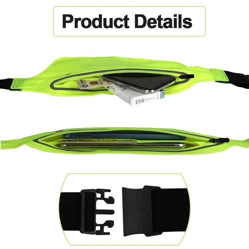 رقيقة جدا فاني حزم النساء الرجال حقيبة جري الخصر حزمة الورك بوم حزام الرياضة خفيفة الوزن مقاوم للماء تنفس الهاتف الحقيبة #6