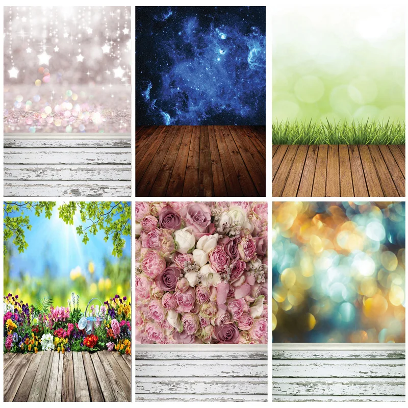 

Photorealistic Fabric Wooden Floor Flower Landscape Photography Backdrops Baby Photo Background Photo Studio Props CXSC -27