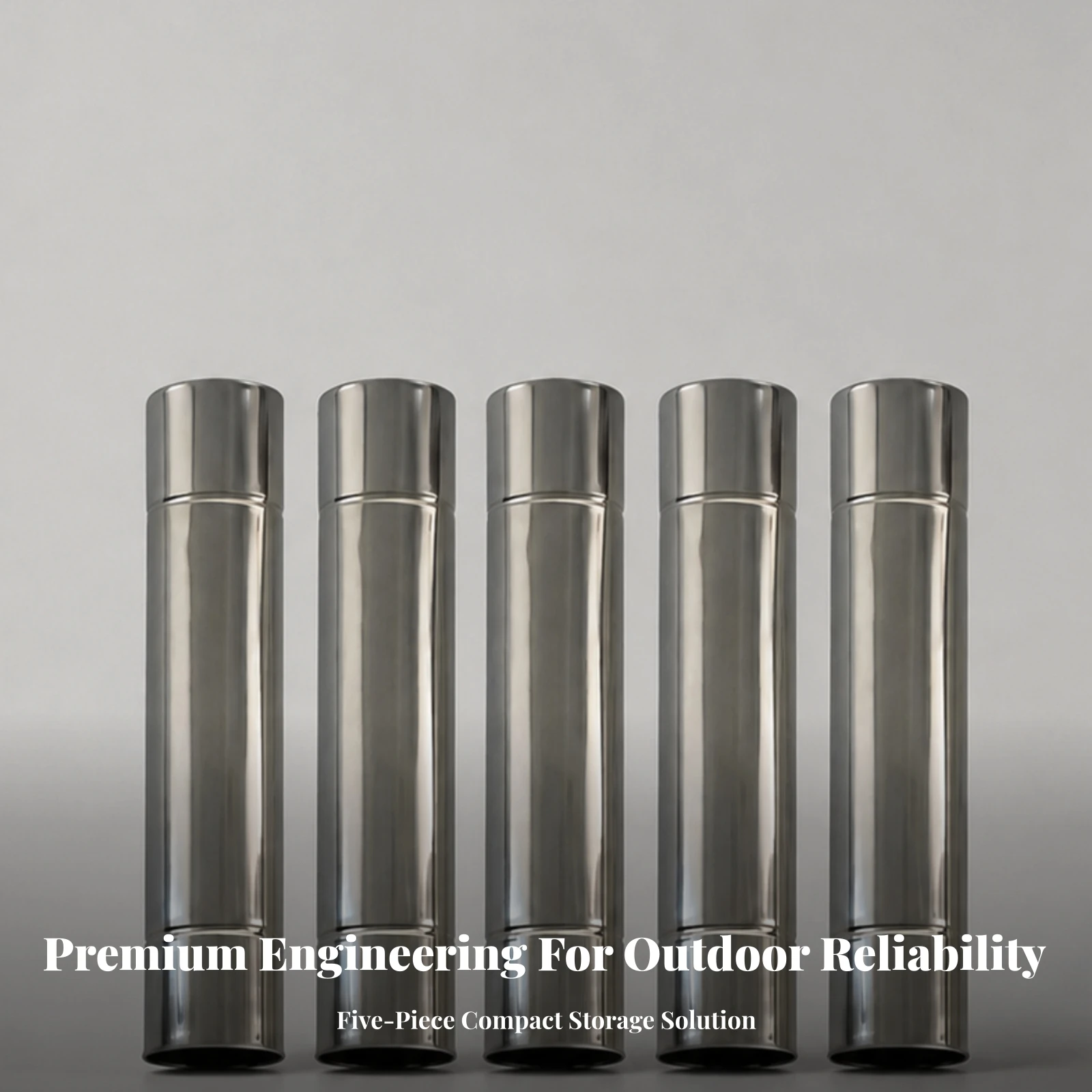 5 Pieces Chimney Pipe with Storage Bag Portable Stainless Steel Chimney Tube Straight Heater Pipe Compact for Campers, Camping