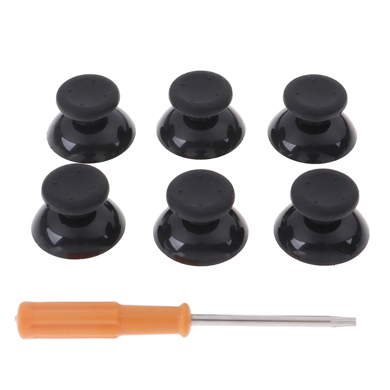 New 7pcs/set Black Gray 3d Analog Stick for Xbox 360 Controller Thumbsticks Caps for X box 360 Gamepad Repair Parts with Tool