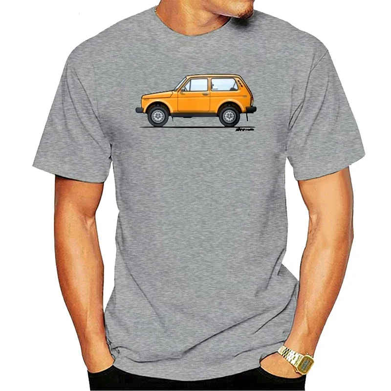 Men T-shirt VAZ 2121 LADA Niva 4x4 Orange Unisex Women Tee Sleeve Outfits vintage mens designer clothes Male fashion Hot Sale