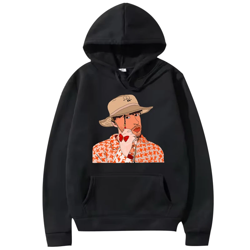 

Rapper Bad Bunny classic funny graphic hoodie men ’s women vintage Long sleeve streetwear print fashion oversized hoodie unisex