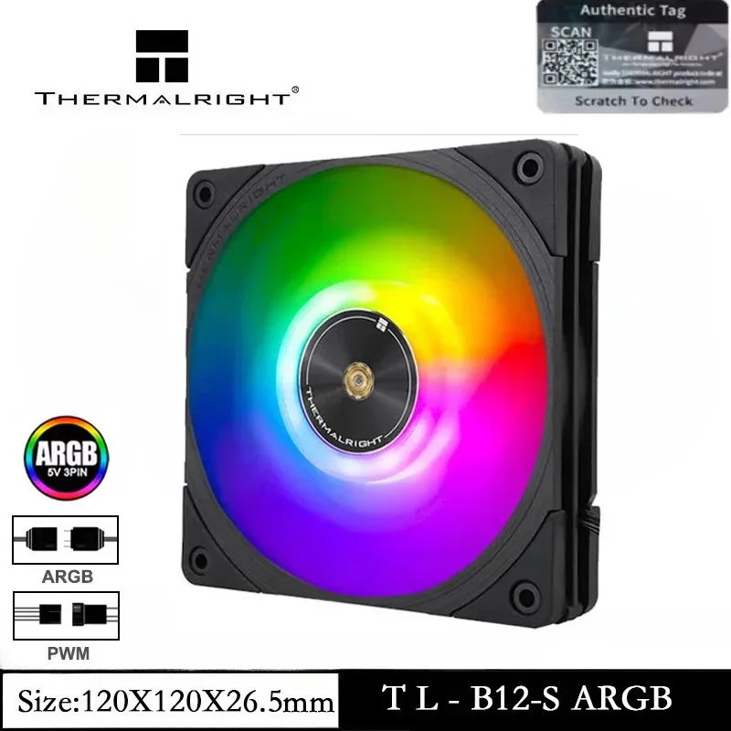

Thermalright TL-B12-S 120 мм Высокопроизводительный вентилятор процессора 4-контактный ШИМ-управление до 2150 об/мин Скорость Корпусный вентилятор с эффектом статического давления