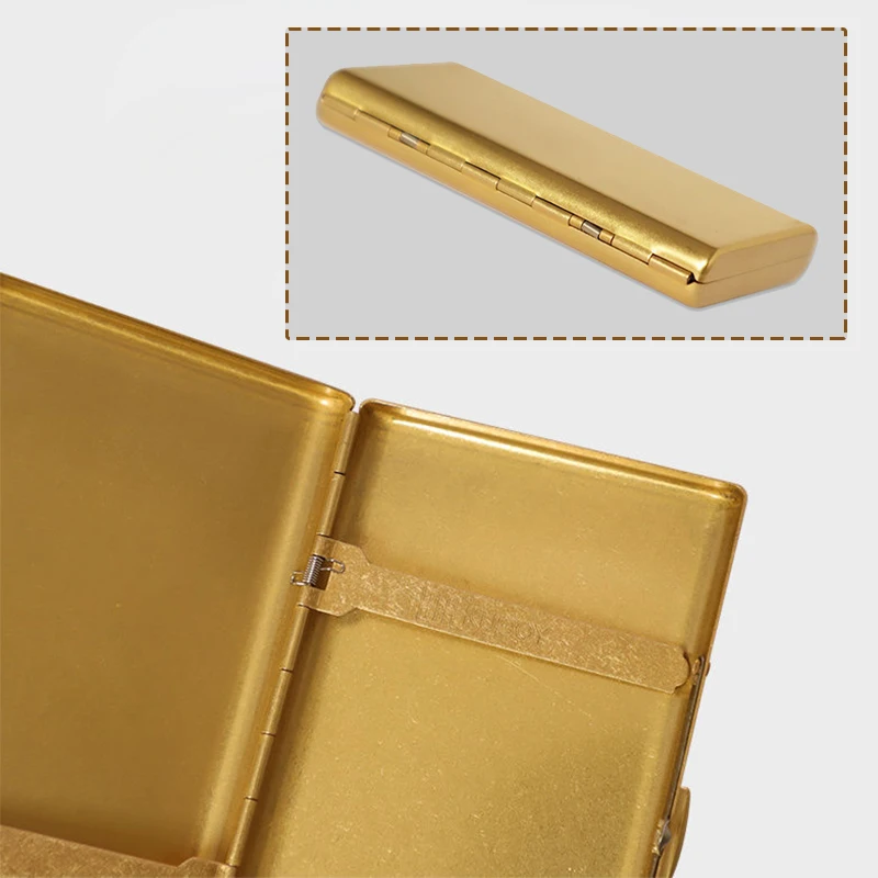 Vintage Brass Cigarette Box for 20 pieces Slender Cigarettes Case Holder Pocket Metal Smoke Tools Brass Smoking Accessories Gift