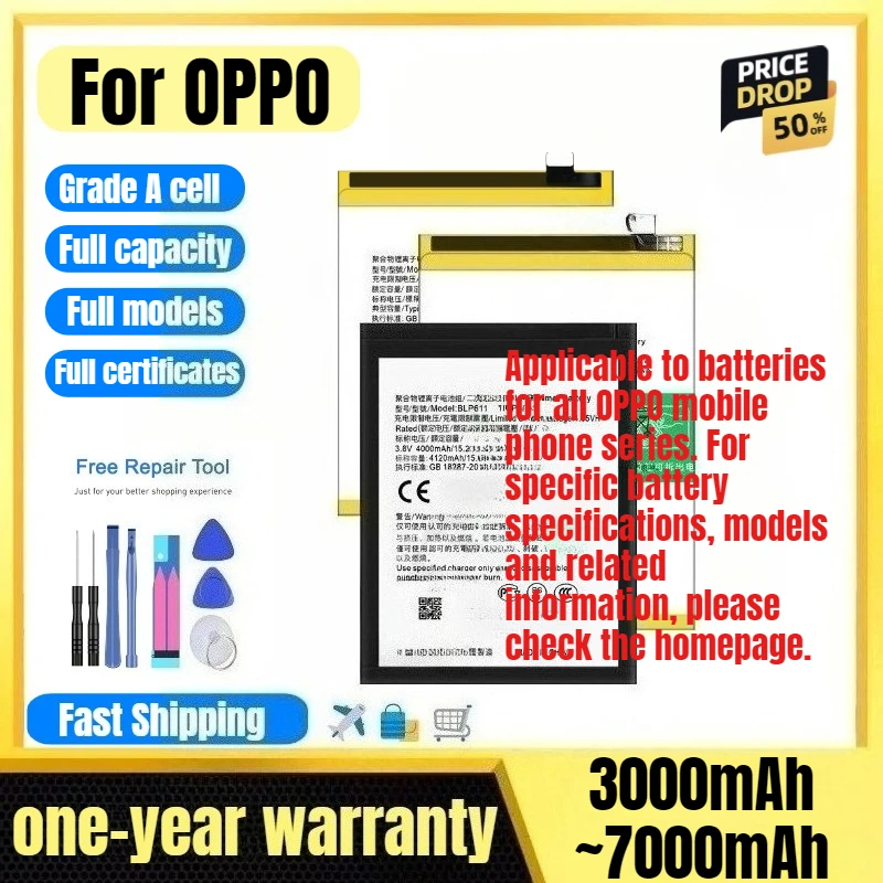 

Battery for OPPO R1/R8006/R1C/R3/R7/R7s/R9/R9S/sk/S Plus/R11/11S/Plus/R15/R15X/RX17 Neo/R809/R819/R827T/R850/R1001/R1201/R2001