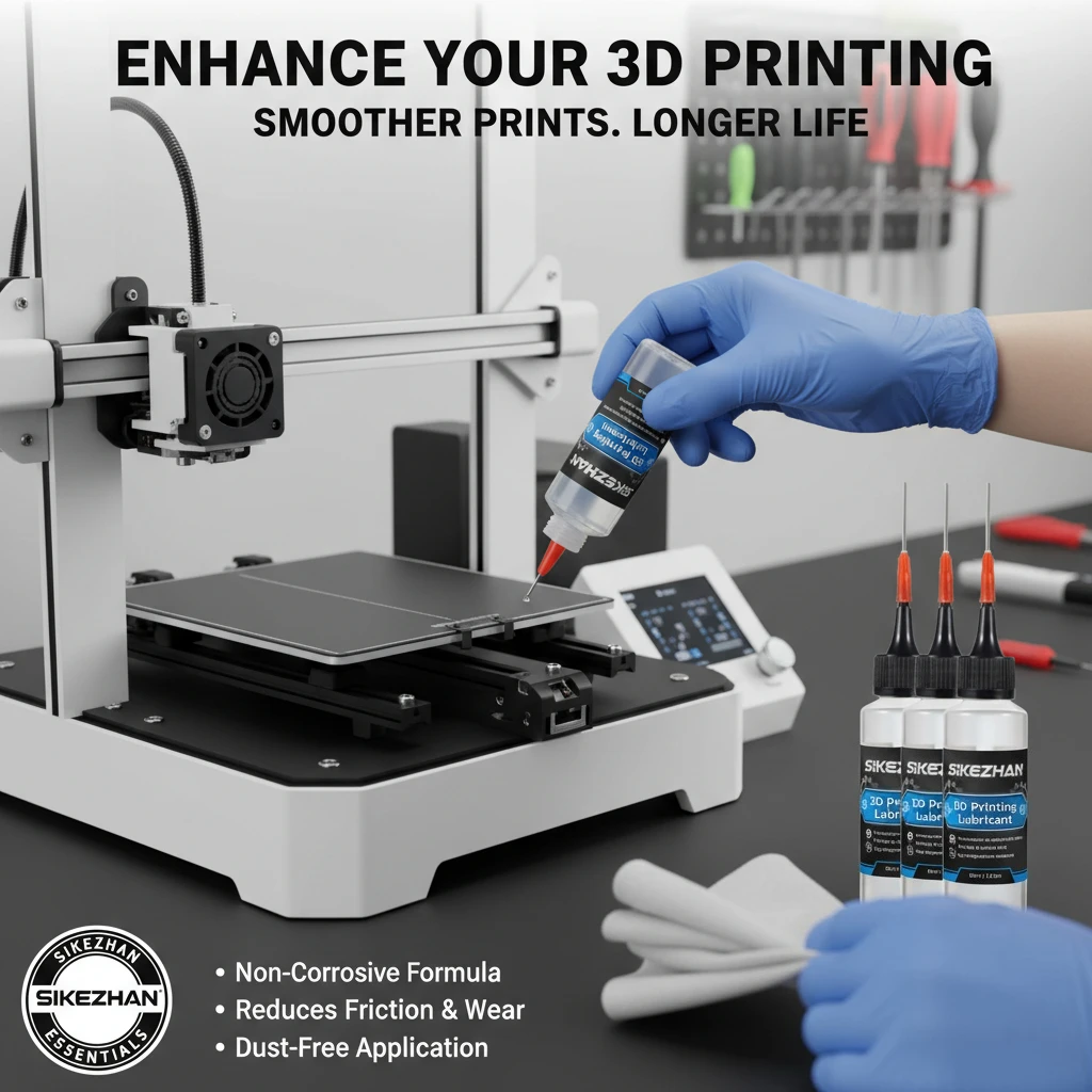 

3D Printer Lubricant 65ml with Lint-Free Cloth, Non-Corrosive Oil for Linear Rails, Rods & Bearings, Dust-Resistant, High Temp