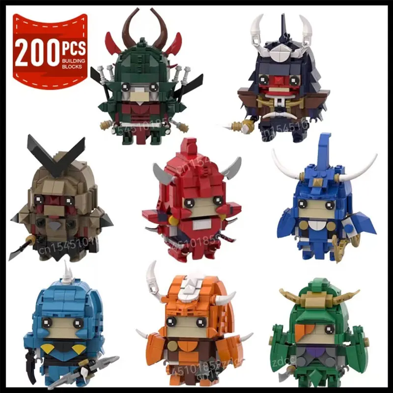 MOC Roninied Warriored Apanese Anime Flame Glory God Demon Action Figures Model Brickheadz Robot Building Blocks Brick Toy Gift