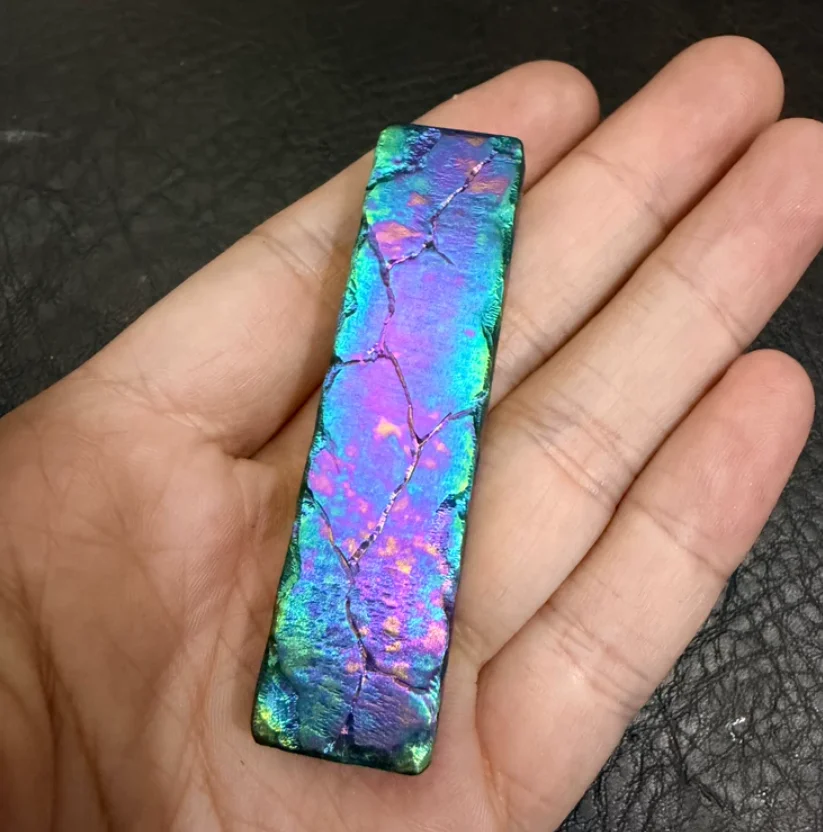Used EDC Old Cucumber Chocolate Timascus fidget slider decompression toy