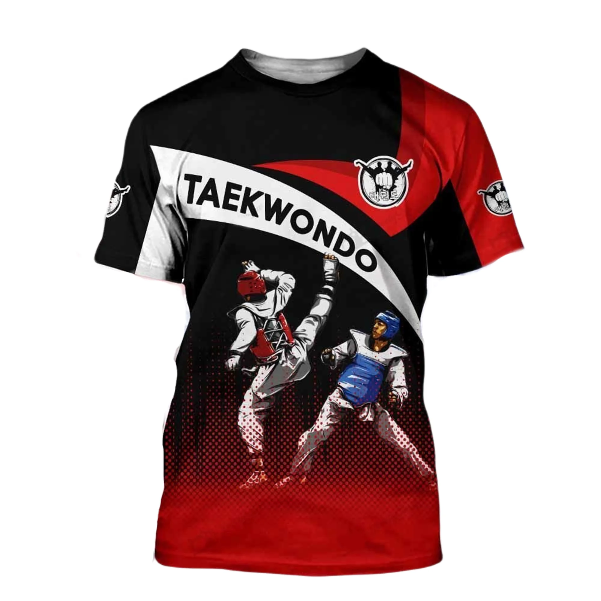 

TAEKWONDO RED BLACK 3D Printed Mens T-Shirts Summer Tee Male Casual Short Sleeve Shirt Unisex Harajuku Top Women Streetwear T2