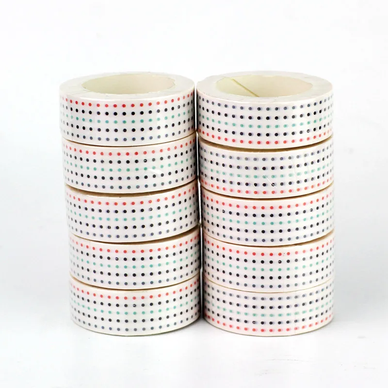 

Wholesale 10PCS./Lot Decorative Dots Paper Washi Tape for Scrapbooking Diary Adhesive Stickers Masking Tape Cute Papeleria