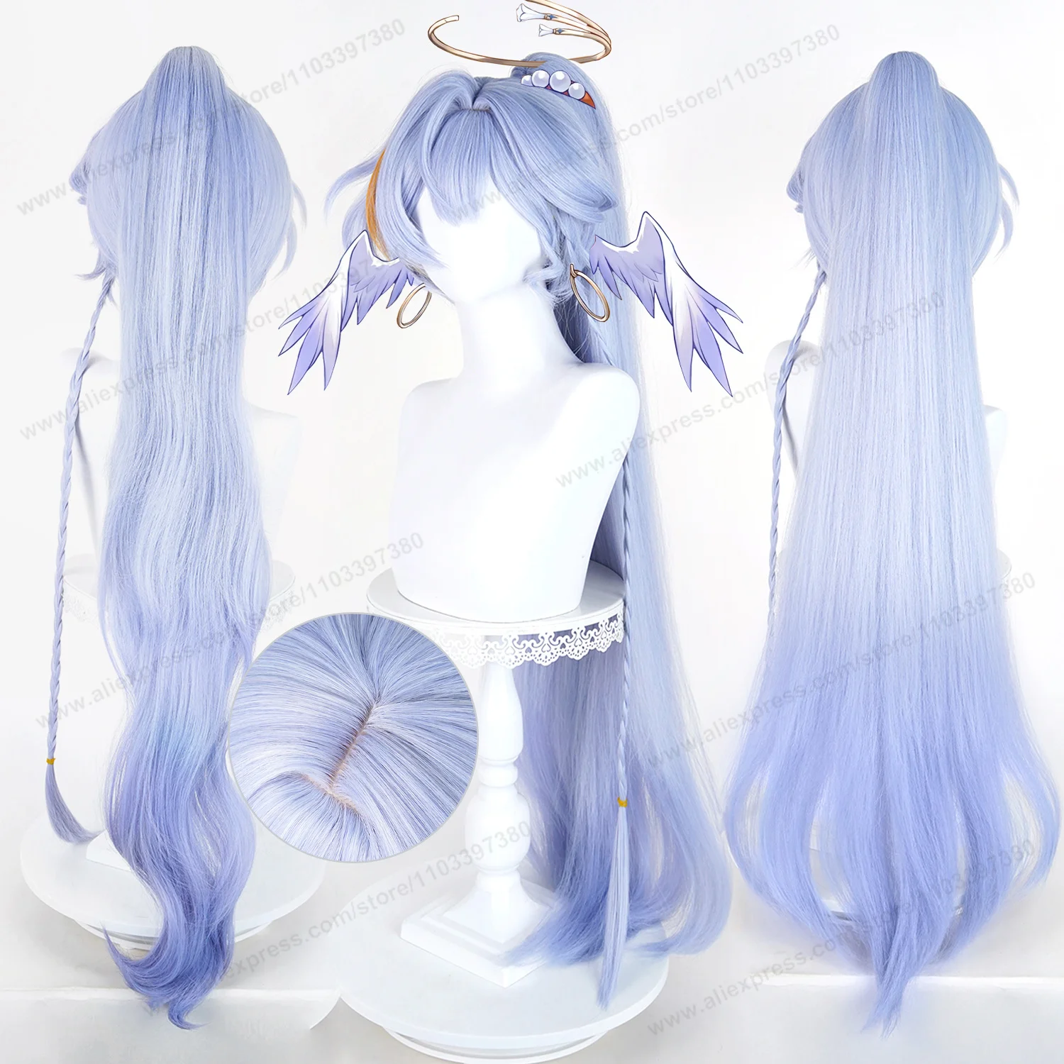 Perruque de Cosplay HSR Robin, perruque synthétique résistante à la chaleur, cheveux longs de 98cm pour femmes, perruque de Cosplay Anime Halloween