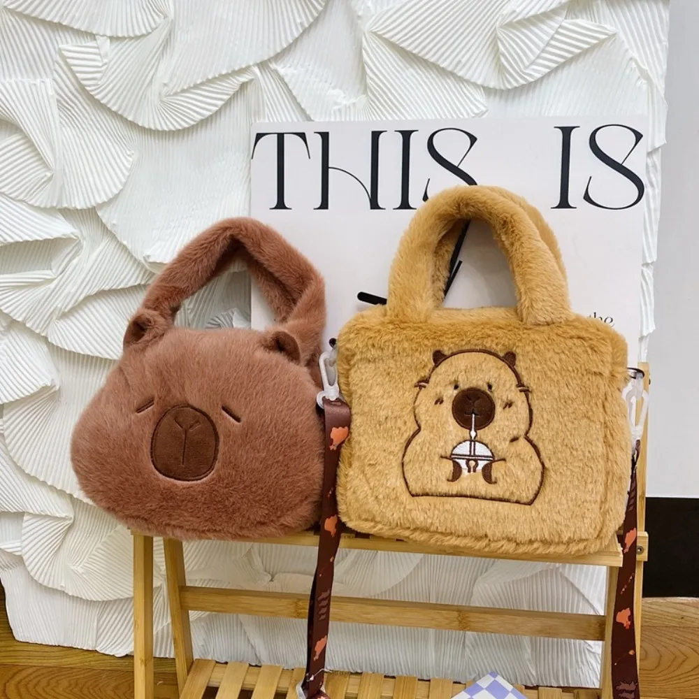 Animal Capybara Plush Handbag Cartoon Cartoon Shoulder Bag Couple