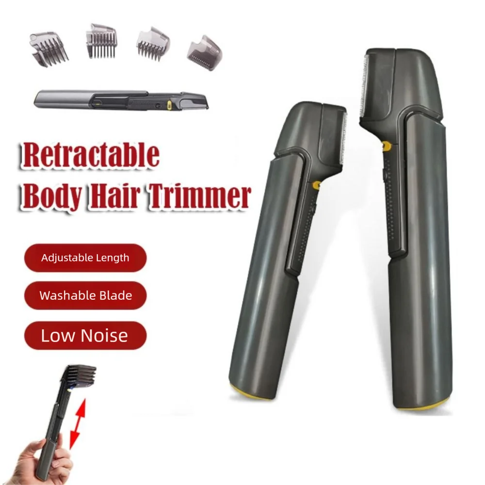 

Durable Multifunctional Men's Hair Trimmer Waterproof Retractable Hair Removal Body Hair Trimmer