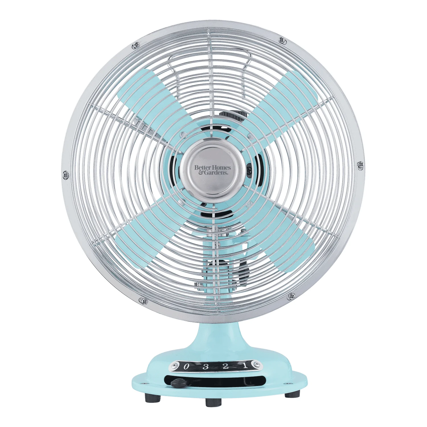 Better Homes amp Gardens New 8 inch Retro 3-Speed Metal Tilted-Head Oscillation Table Fan Mint $16.70