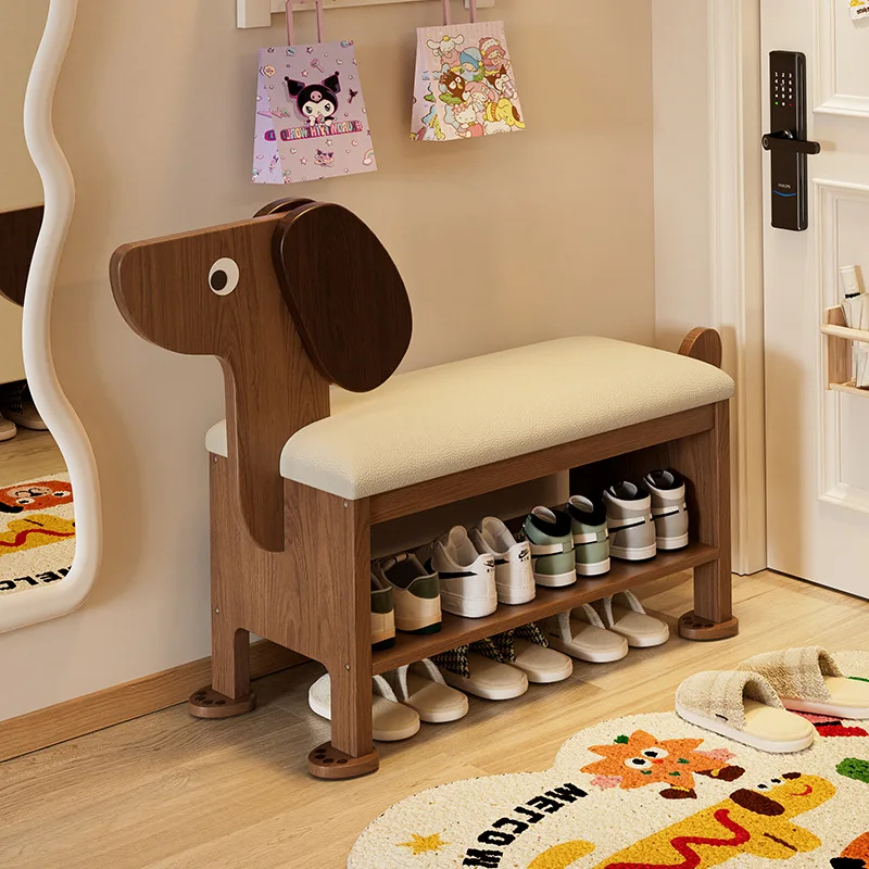 

Puppy shoe changing stool multi-layer household changing rack integrated door cute simple modern rack