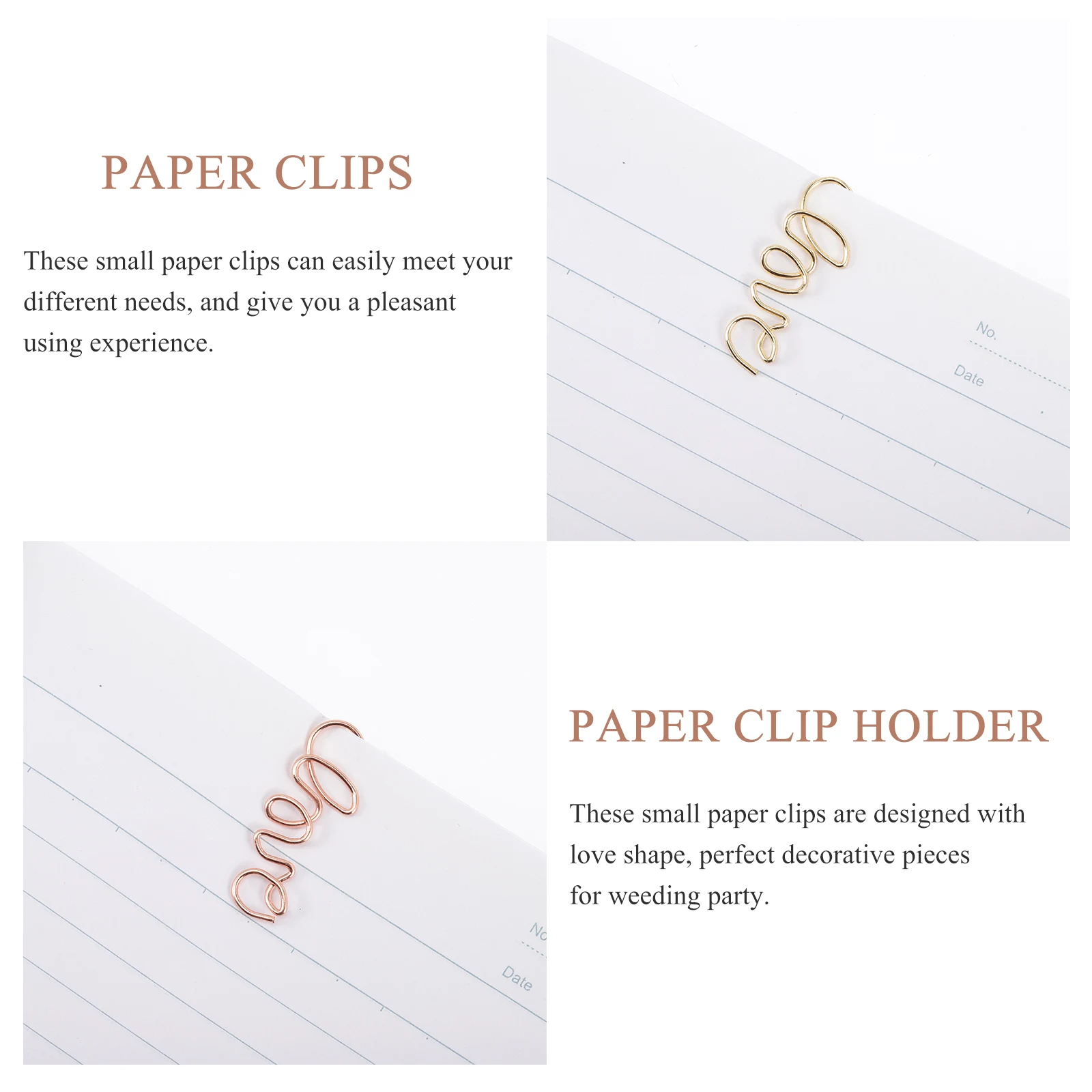 

100 Pcs Shaped Paper Clips Love Bookmarks Decoration Small Funny Mini Cute Decorate Planner