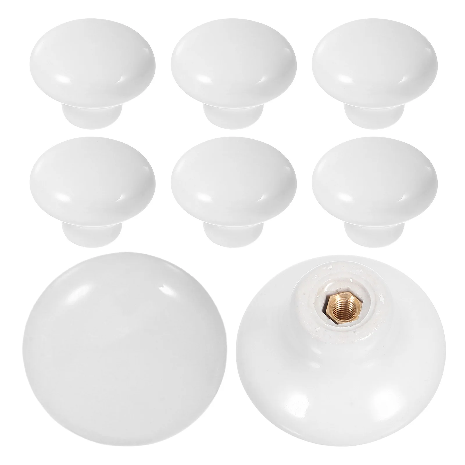 

8Pcs Modern Minimalist Ceramic Drawer Knobs White Porcelain Smooth Pull Handles Universal Fit Kitchen Bathroom Furniture