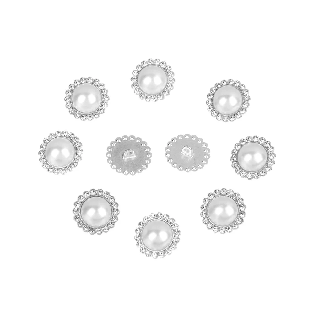 10Pcs High Quality Sewing Button Needlework Pearl Clothing Buttons Sewing Accessories Shiny Rhinestone Shirt Buttons
