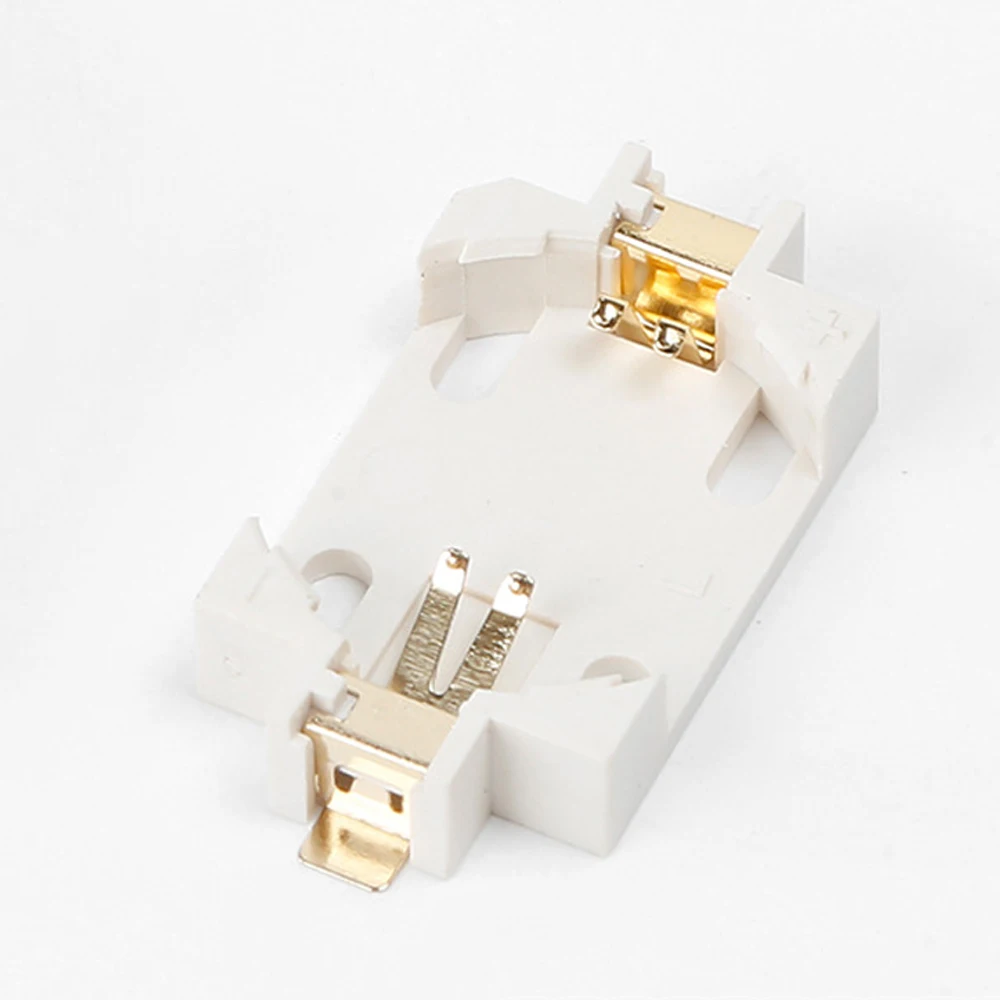 20pcs CR2450 Button Battery Holder Gold-Plated Patch Battery Buckle Battery Box Plug-In Pin BS-12 1630 1220 2430