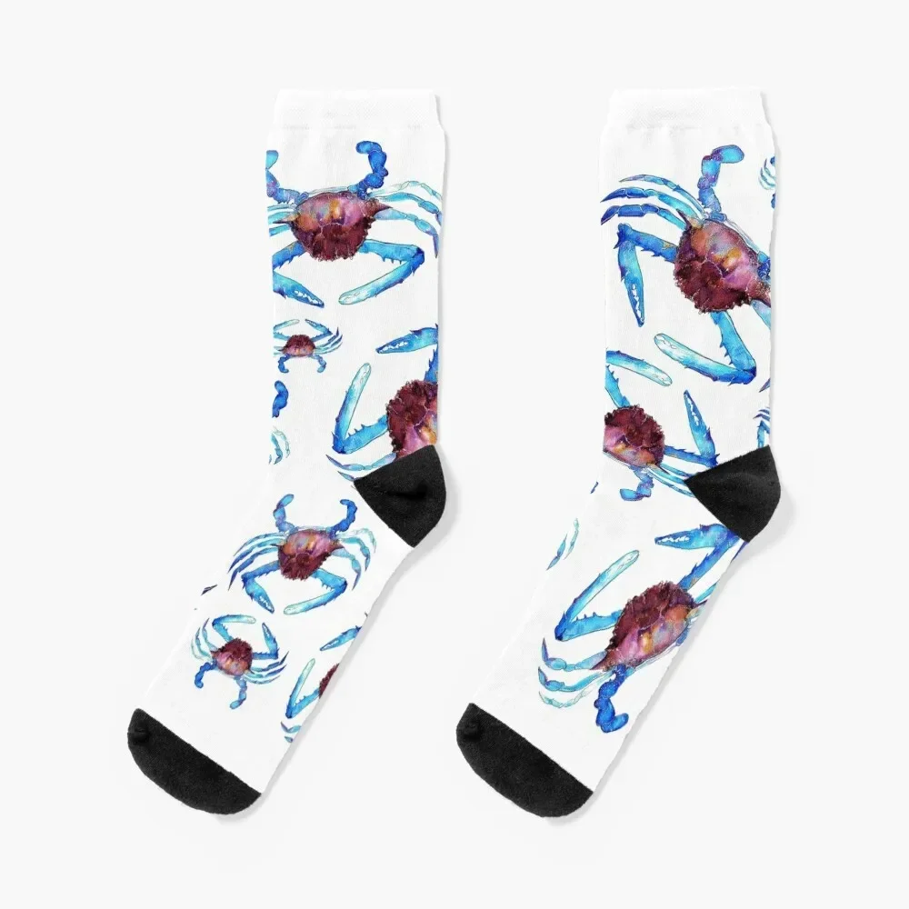 

Blue Swimmers Socks sports stockings cartoon professional running hiking Luxury Woman Socks Men's