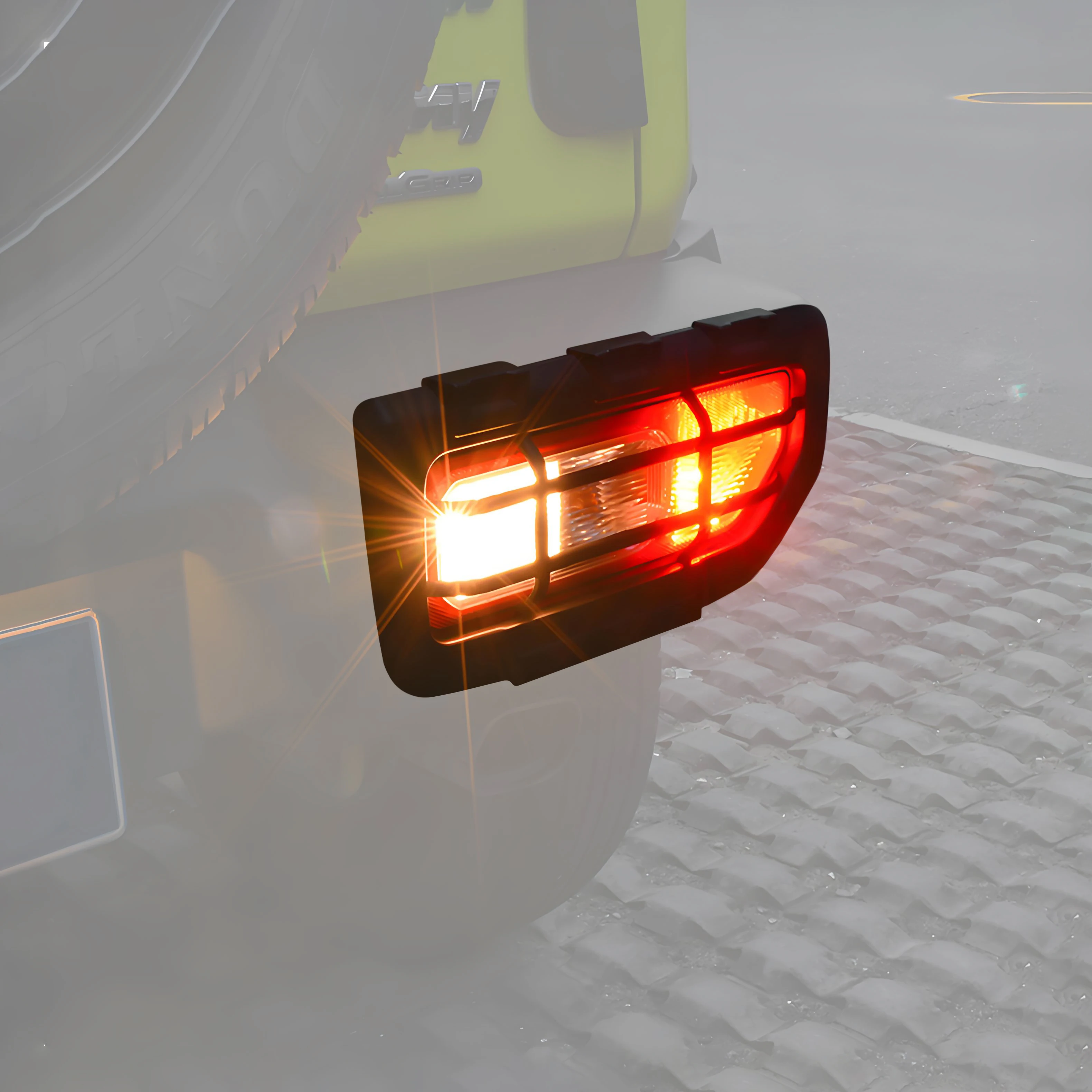 4 قطعة سيارة الجبهة الضباب ضوء مصباح حماية + الخلفية الذيل ضوء أغطية المصابيح لسوزوكي جيمي JB74 2019-2024 الملحقات الخارجية ABS #4