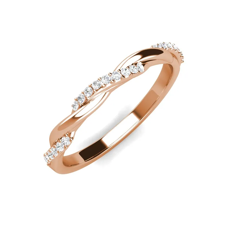 

Daisini Women's Finger Ring Twist Band with Sparkling Swarovski Crystals Hot Wedding Engagement Rings Fashion Versatile Jewelry