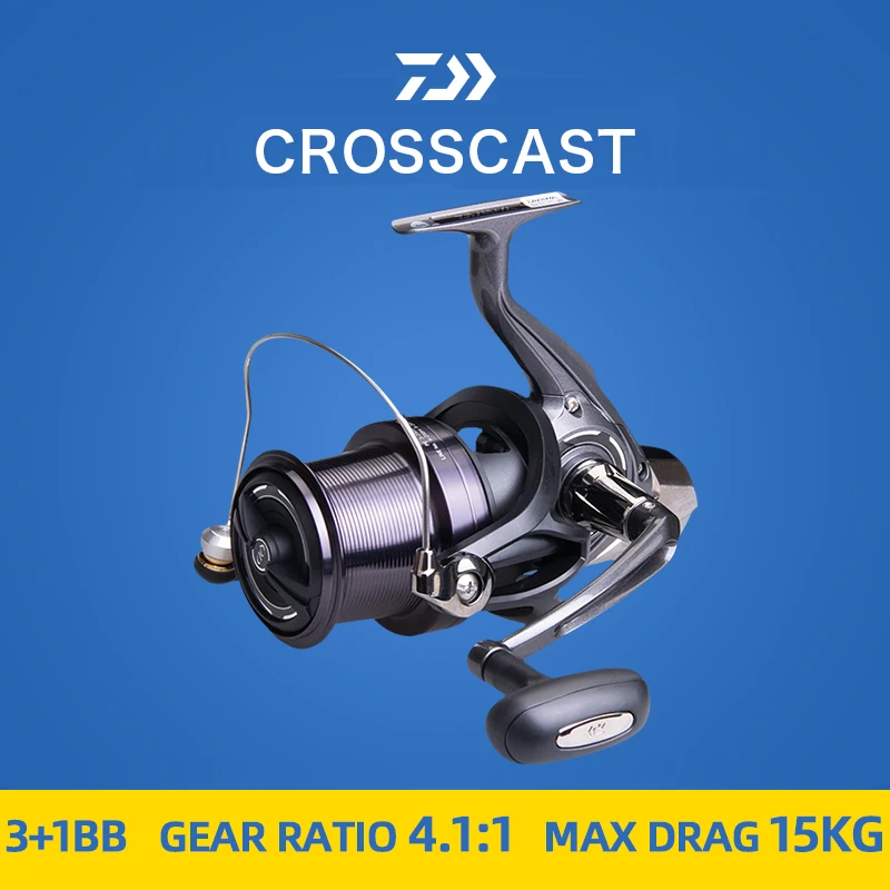 daiwa cross stream fishing reel long cast spinning saltwater roda distante relacao de engrenagens 411 max drag 15kg 4000 4500 5000 5500 6000 01